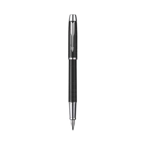 Picture of IM Premium Roller Ball Pen, Stick, Fine 0.7 mm, Black Ink, Black/Chrome Barrel