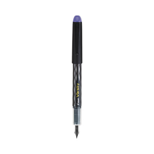 Picture of Varsity Fountain Pen, Medium 1 mm, Purple Ink, Clear/Black/Purple Barrel