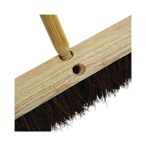 Picture of Heavy-Duty Threaded End Lacquered Hardwood Broom Handle, 1.13" dia x 60", Natural