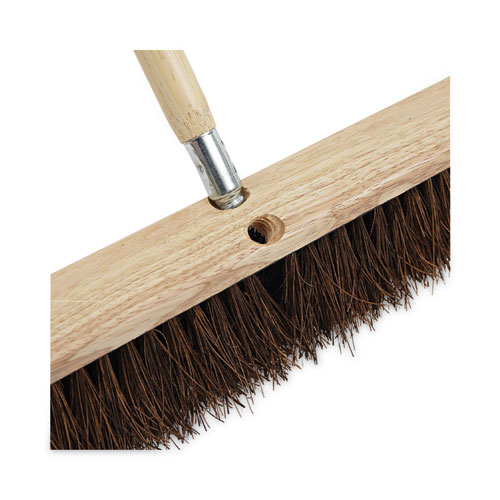 Picture of Metal Tip Threaded Hardwood Broom Handle, 1.13" dia x 60", Natural