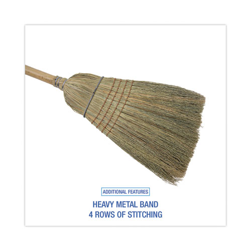 Picture of Warehouse Broom, Corn Fiber Bristles, 56" Overall Length, Natural, 12/Carton