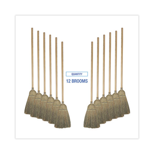 Picture of Warehouse Broom, Corn Fiber Bristles, 56" Overall Length, Natural, 12/Carton