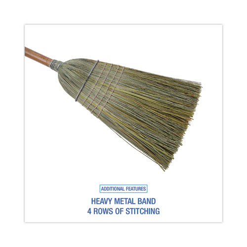 Picture of Warehouse Broom, Yucca Corn Fiber Bristles, 56" Overalll Length, Natural, 12/Carton