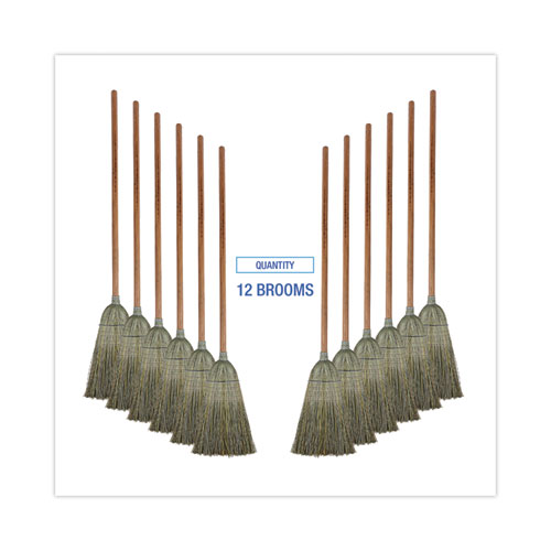 Picture of Warehouse Broom, Yucca Corn Fiber Bristles, 56" Overalll Length, Natural, 12/Carton