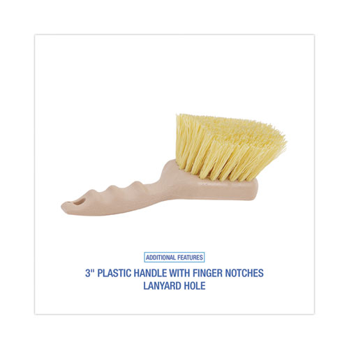 Picture of Utility Brush, Cream Polypropylene Bristles, 5.5" Brush, 3" Tan Plastic Handle