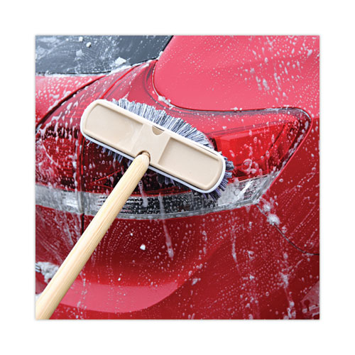 Picture of Polystyrene Vehicle Brush with Vinyl Bumper, Black/White Polystyrene Bristles, 10" Brush