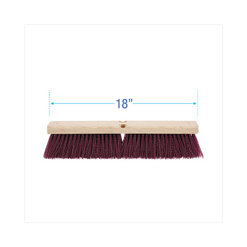 Picture of Floor Brush Head, 3" Maroon Heavy-Duty Polypropylene Bristles, 18" Brush