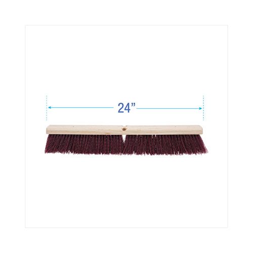 Picture of Floor Brush Head, 3.25" Maroon Stiff Polypropylene Bristles, 24" Brush