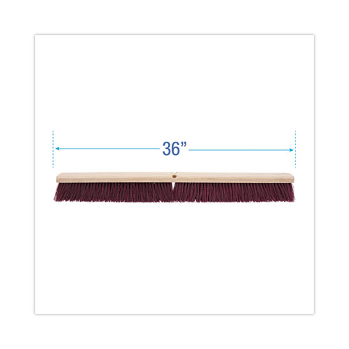 Picture of Floor Brush Head, 3.25" Maroon Stiff Polypropylene Bristles, 36" Brush