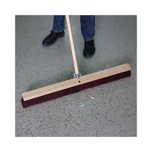 Picture of Floor Brush Head, 3.25" Maroon Stiff Polypropylene Bristles, 36" Brush