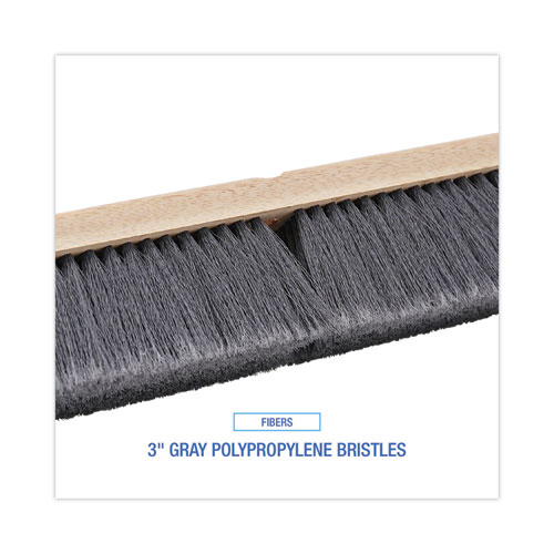 Picture of Floor Brush Head, 3" Gray Flagged Polypropylene Bristles, 24" Brush