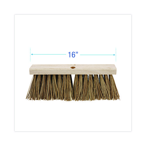 Picture of Street Broom Head, 6.25" Brown Palmyra Fiber Bristles, 16" Brush