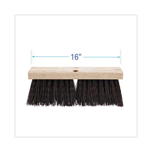 Picture of Street Broom Head, 6.25" Brown Polypropylene Bristles, 16" Brush