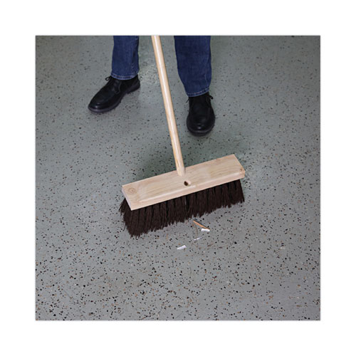 Picture of Street Broom Head, 6.25" Brown Polypropylene Bristles, 16" Brush