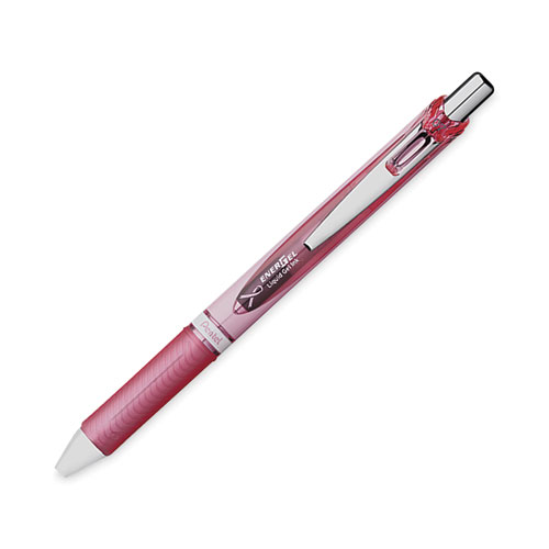 Picture of EnerGel RTX Gel Pen, Retractable, Medium 0.7 mm, Black Ink, Pink/Silver Barrel, 3/Pack