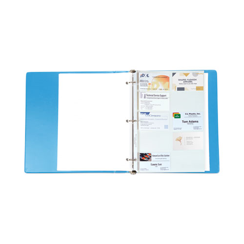 Picture of Business Card Binder Pages, For 2 x 3.5 Cards, Clear, 20 Cards/Sheet, 10 Sheets/Pack