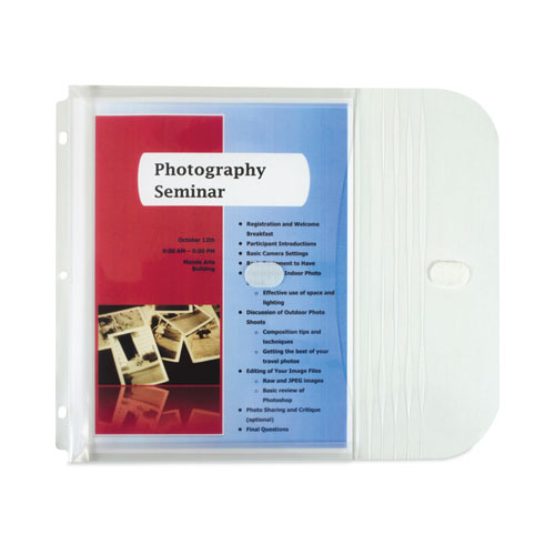 Picture of Poly Binder Pockets, 9.25 x 11.5, Clear, 5/Pack