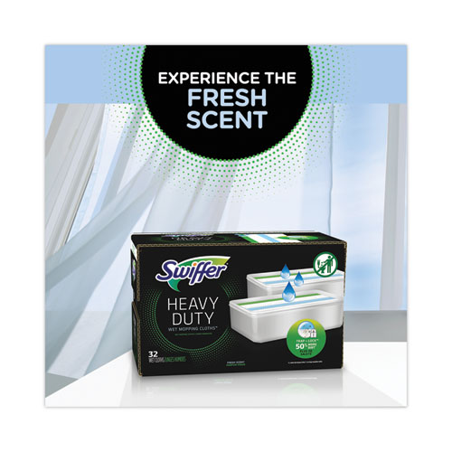 Picture of Heavy-Duty Wet Refill Cloths, 10 x 8, Open Window Fresh, 20/Tub, 6 Tubs/Carton