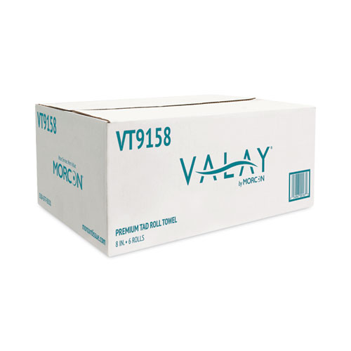 Picture of Valay Universal TAD Roll Towels, 1-Ply, 8 x 600 ft, White, 6 Rolls/Carton