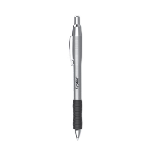 Profile+Metal+Ballpoint+Pen%2C+Retractable%2C+Medium+1+Mm%2C+Black+Ink%2C+Silver+Barrel%2C+Dozen