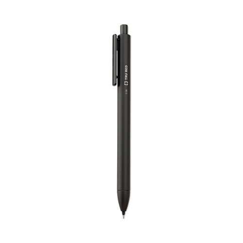 Picture of Quick Dry Gel Pen, Retractable, Extra-Fine 0.38 mm, Black Ink, Black Barrel, 5/Pack