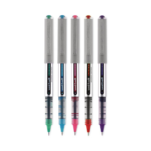 Picture of VISION Roller Ball Pen, Stick, Fine 0.7 mm, Assorted Ink and Barrel Colors, 5/Pack