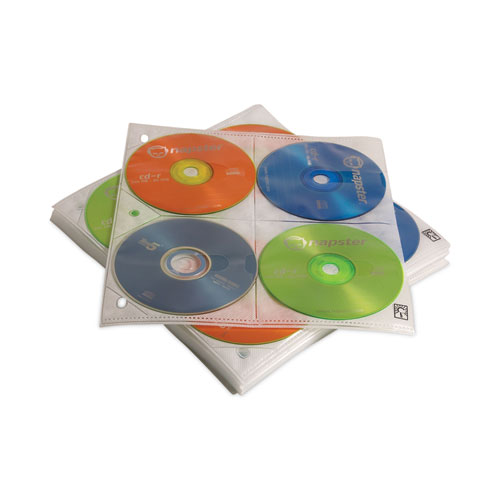 Picture of Two-Sided CD Storage Sleeves for Ring Binder, 8 Disc Capacity, Clear, 25 Sleeves