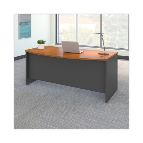 Picture of Series C Collection Bow Front Desk, 71.13" x 36.13" x 29.88", Natural Cherry/Graphite Gray
