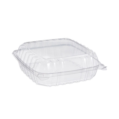 Picture of ClearSeal Hinged-Lid Plastic Containers, 9.3 x 8.8 x 3, Clear, Plastic, 100/Bag, 2 Bags/Carton