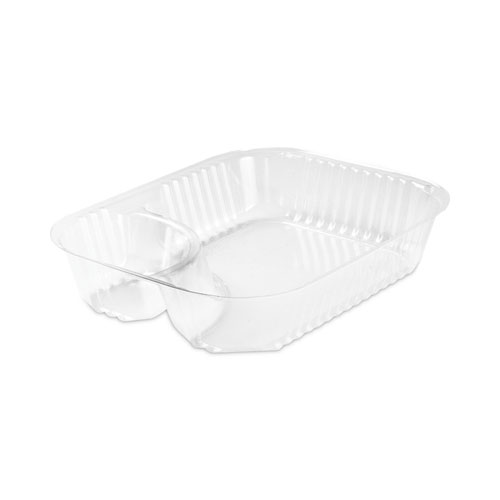 Picture of ClearPac Large Nacho Tray, 2-Compartments, 3.3 oz, 6.2 x 6.2 x 1.6, Clear, Plastic, 500/Carton