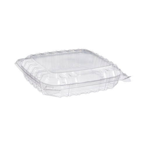 Picture of ClearSeal Hinged-Lid Plastic Containers, 8.31 x 8.31 x 2, Clear, Plastic, 125/Bag, 2 Bags/Carton