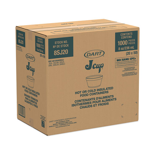 Picture of Foam Container, Extra Squat, 8 oz, White, 1,000/Carton