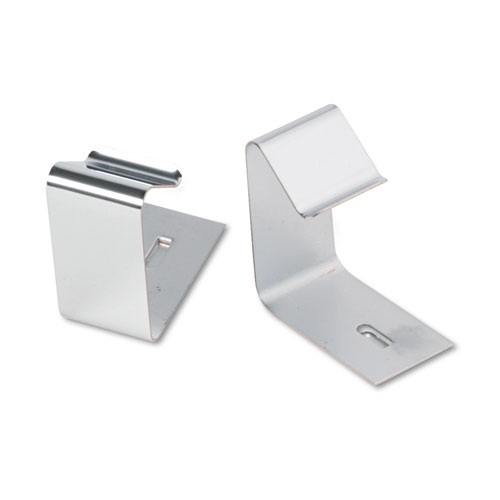 Picture of Flexible Metal Cubicle Hangers, For 1.5" to 2.5" Thick Partition Walls, Silver, 2/Set