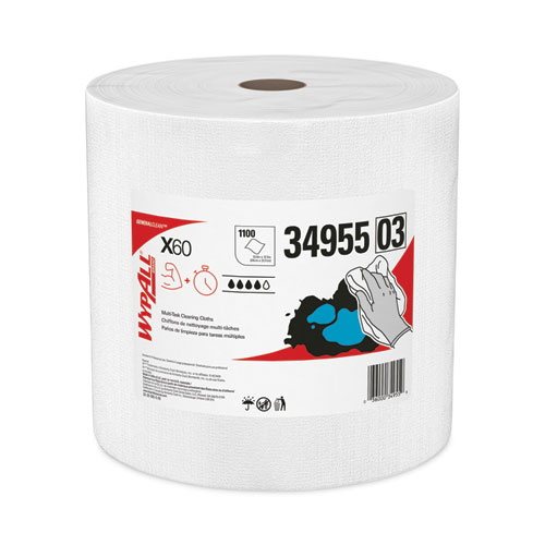 Picture of General Clean X60 Cloths, Jumbo Roll, 12.2 x 12.4, White, 1,100/Roll