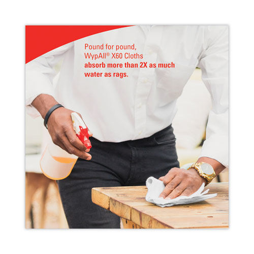 Picture of General Clean X60 Cloths, Small Roll, 13.5 x 19.6, White, 130/Roll, 6 Rolls/Carton