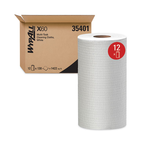 Picture of General Clean X60 Cloths, Small Roll, 9.8 x 13.4, White, 130/Roll, 12 Rolls/Carton