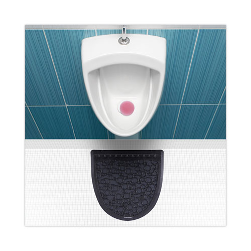 Picture of Disposable Urinal Floor Mat 2.0, Slip-Resistant Rubber, 17.5 x 20, Black, 6/Carton