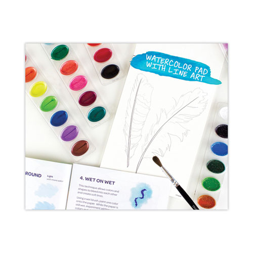 Picture of Washable Watercolors, 16 Assorted Colors, Palette Tray