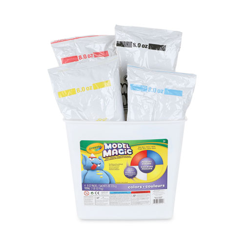 Picture of Model Magic Modeling Compound, 8 oz Packs, 4 Packs, Blue, Red, White, Yellow, 2 lbs