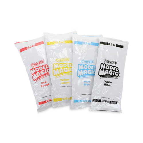 Picture of Model Magic Modeling Compound, 8 oz Packs, 4 Packs, Blue, Red, White, Yellow, 2 lbs