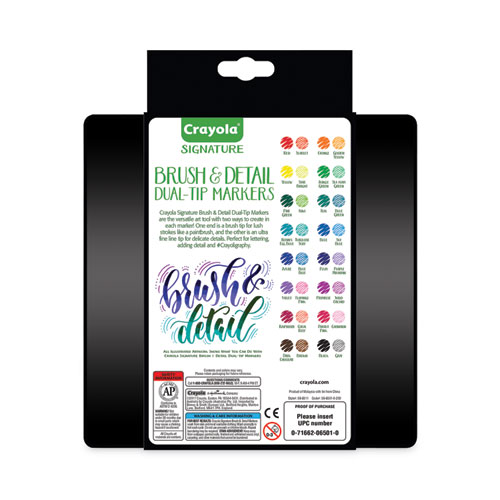 Picture of Brush and Detail Dual Ended Markers, Extra-Fine Brush/Bullet Tips, Assorted Colors, 16/Set