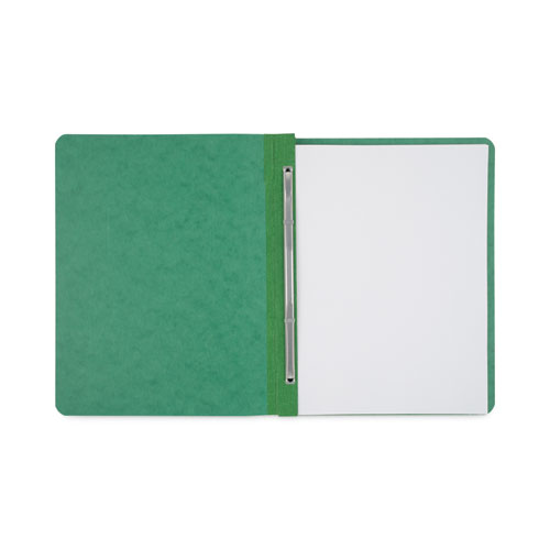 Picture of Pressboard Report Cover with Tyvek Reinforced Hinge, Two-Piece Prong Fastener, 3" Capacity, 8.5 x 11, Dark Green/Dark Green