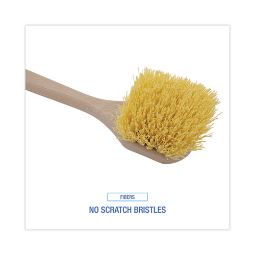 Picture of Utility Brush, Cream Polypropylene Bristles, 5.5 Brush, 14.5" Tan Plastic Handle
