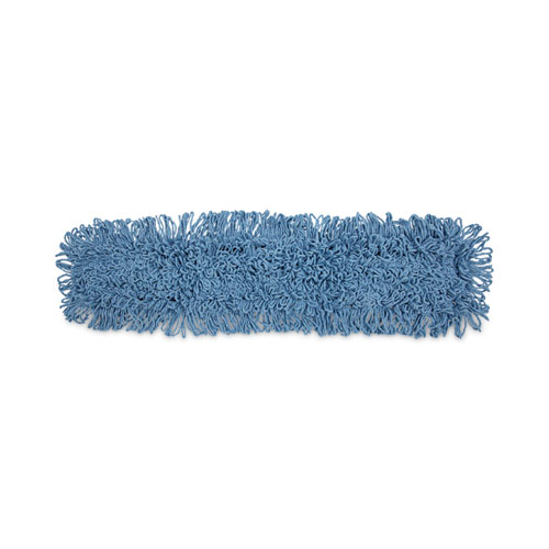 Dust+Mop+Head%2C+Cotton%2Fsynthetic+Blend%2C+36+X+5%2C+Looped-End%2C+Blue