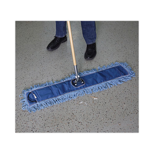 Picture of Dust Mop Head, Cotton/Synthetic Blend, 36 x 5, Looped-End, Blue