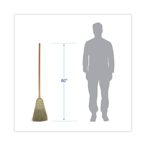 Picture of 100% Corn Brooms, 60" Overall Length, Natural, 6/Carton