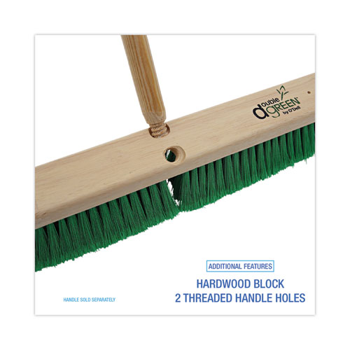 Picture of Floor Broom Head, 3" Green Flagged Recycled PET Plastic Bristles, 24" Brush