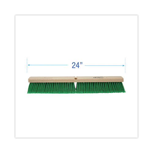 Picture of Floor Broom Head, 3" Green Flagged Recycled PET Plastic Bristles, 24" Brush
