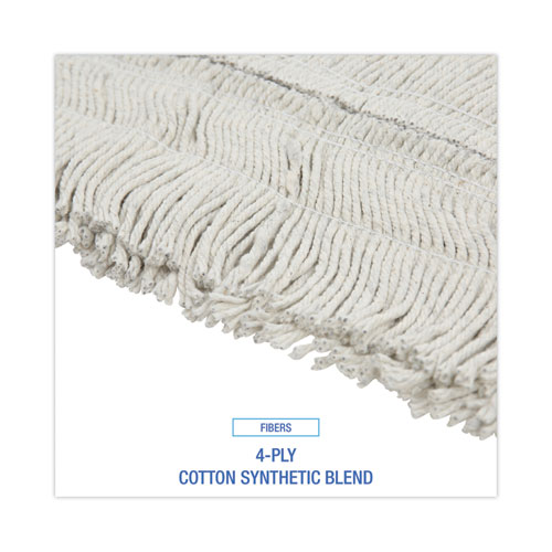 Picture of Disposable Dust Mop Head w/Sewn Center Fringe, Cotton/Synthetic, 36w x 5d, White