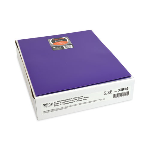 Picture of Two-Pocket Heavyweight Poly Portfolio Folder, 11 x 8.5, Purple, 25/Box